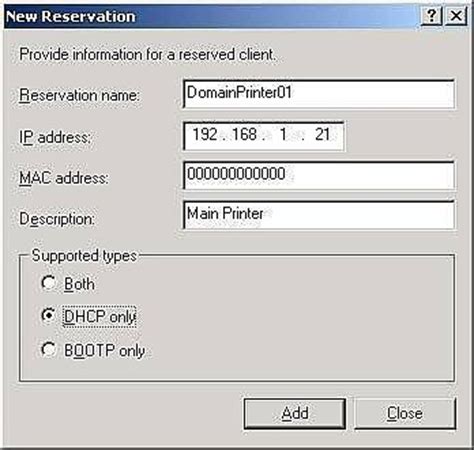 what is dhcp reservation